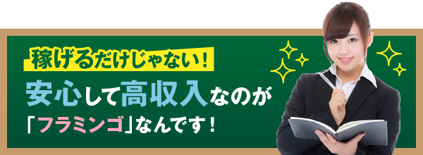 安心して高収入なのがフラミンゴなんです！